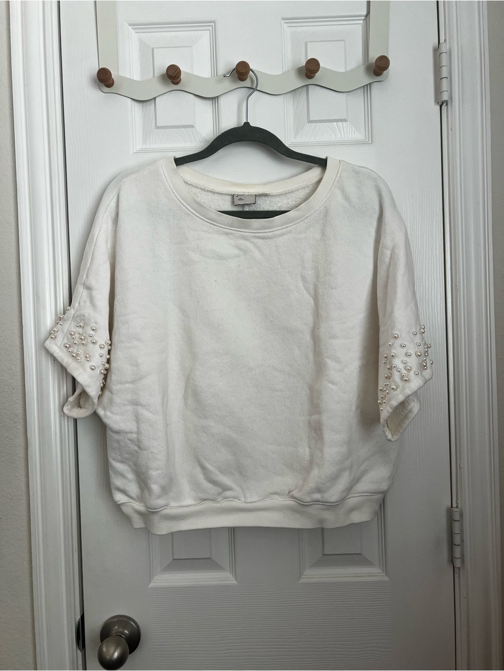 Anthropologie White Crew Neck Sweater
